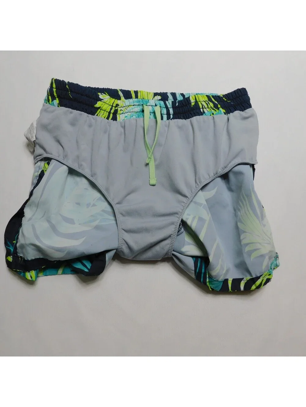 Old Navy girls Active athletic jogger shorts -XXL (16) blue, yellow, palm tree